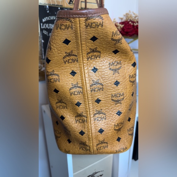 MCM Brown Tote with Blue Stripe - Picture 3 of 15